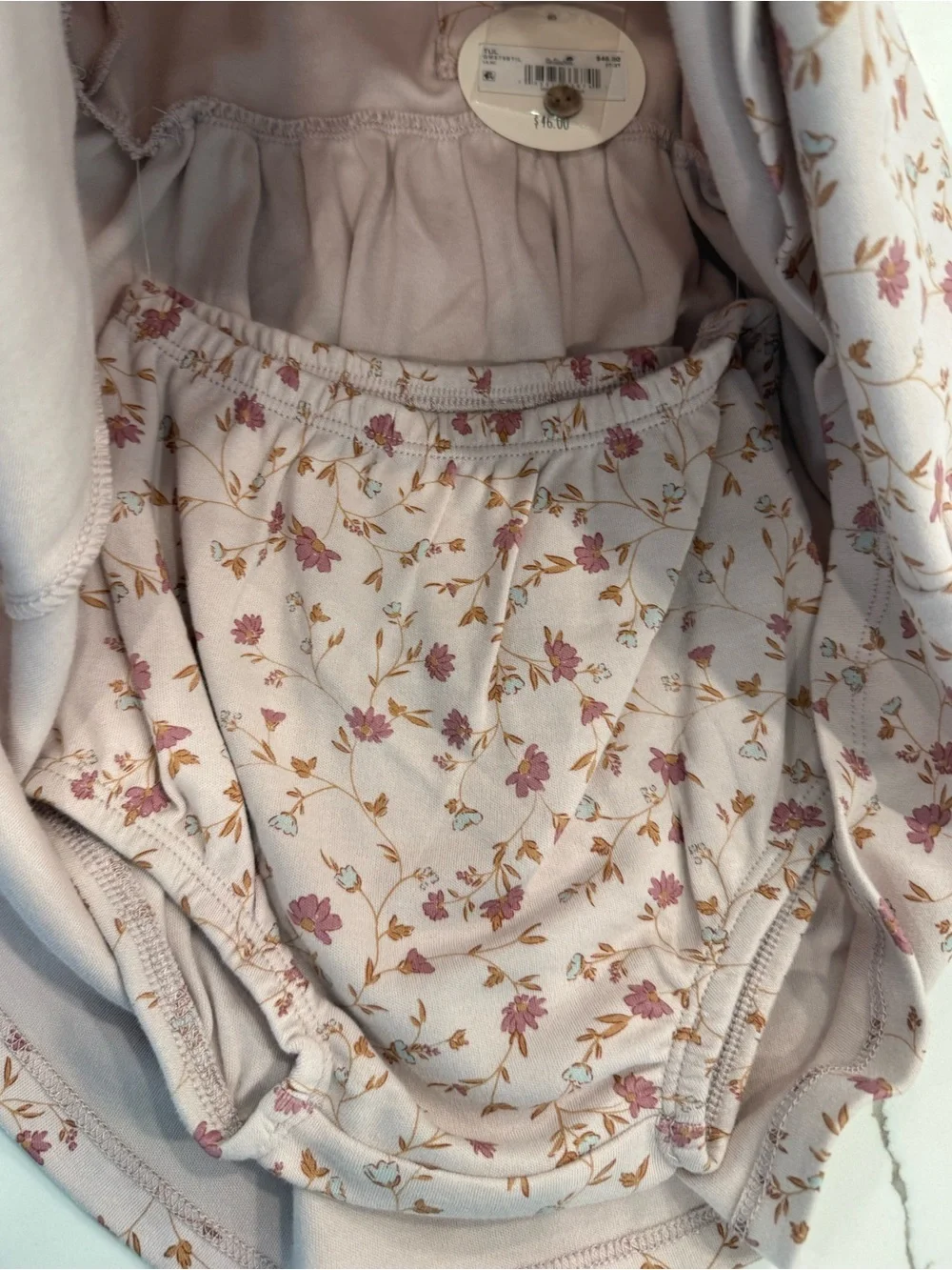 Quincy Mae Pink Floral Ruffle Collar Long-Sleeve Dress